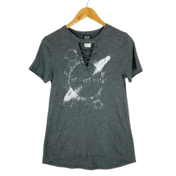 Modern Lux Women’s Let’s Get Lost Graphic Retro 90’s Lace Up Crewneck T-Shirt - Picture 4 of 16